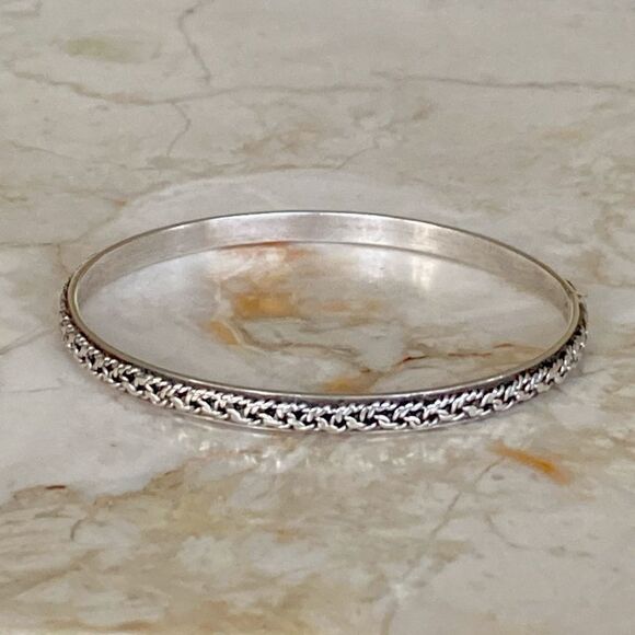 Antique Hugo Rohrwasser (Austria) Sterling Silver Bangle Bracelet Hallmarked - Picture 1 of 9